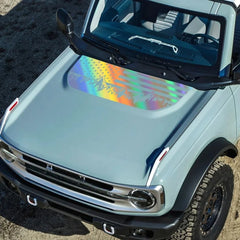 USA Flag Mountain & Tree Hood Bonnet Decal for Ford Bronco | Styling Vinyl Sticker