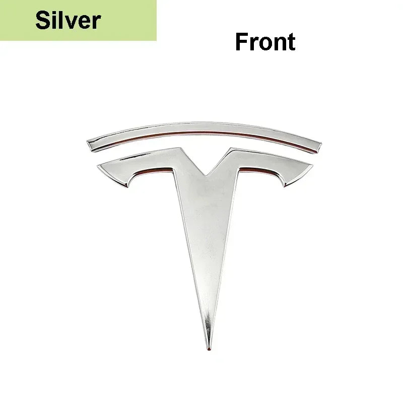 For Tesla Model 3 Mode Y Zinc Alloy Car Front Hood Logo Sticker Styling Auto Body Rear Trunk Emblem with Radian Accessories