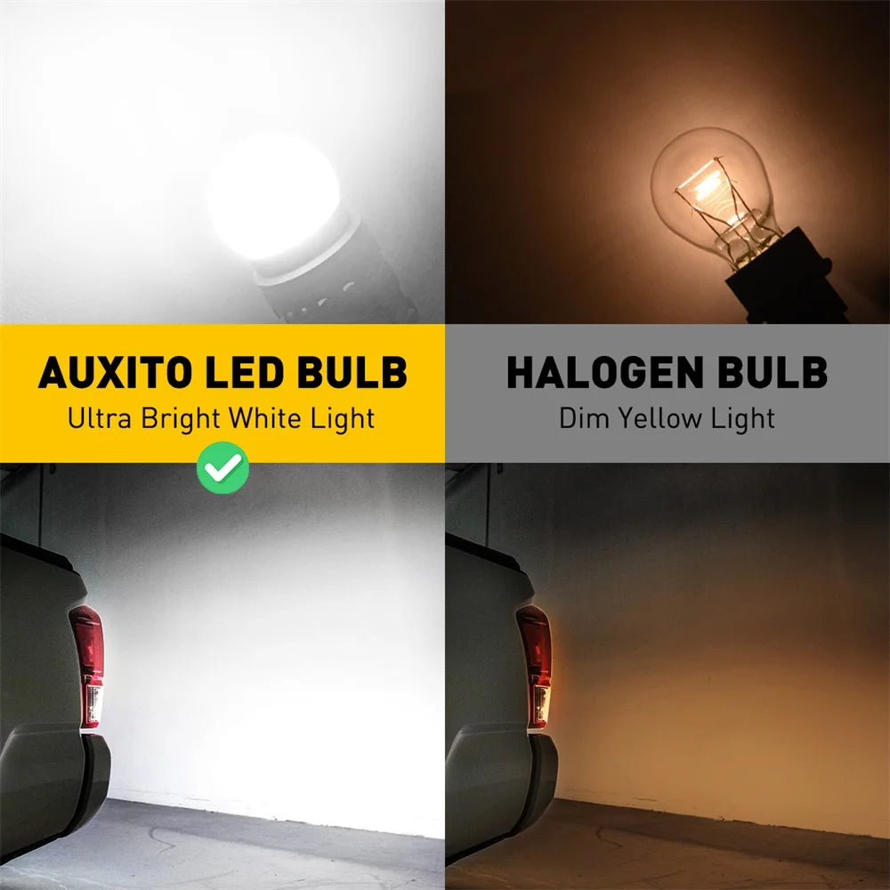 AUXITO T25 3157 P27/7W Canbus LED | 2pc White/Red/Amber Brake DRL