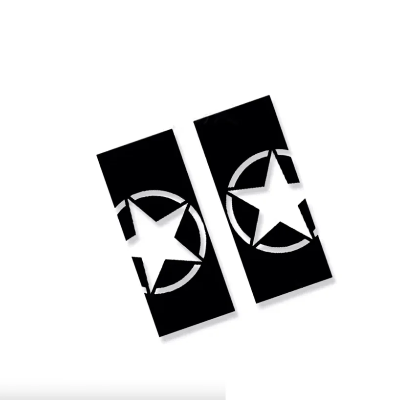 Compass Map & Skull Blackout Bedside & Tailgate Decal Kit for Jeep Gladiator JT | Vinyl Wrap Pair