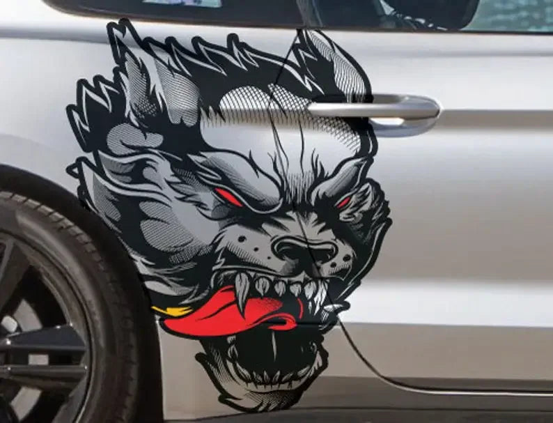 Coyote Wolf Tribal Vinyl Decal - Fits Mustang, F-150, Ranger, Door & Truck Bed Graphics