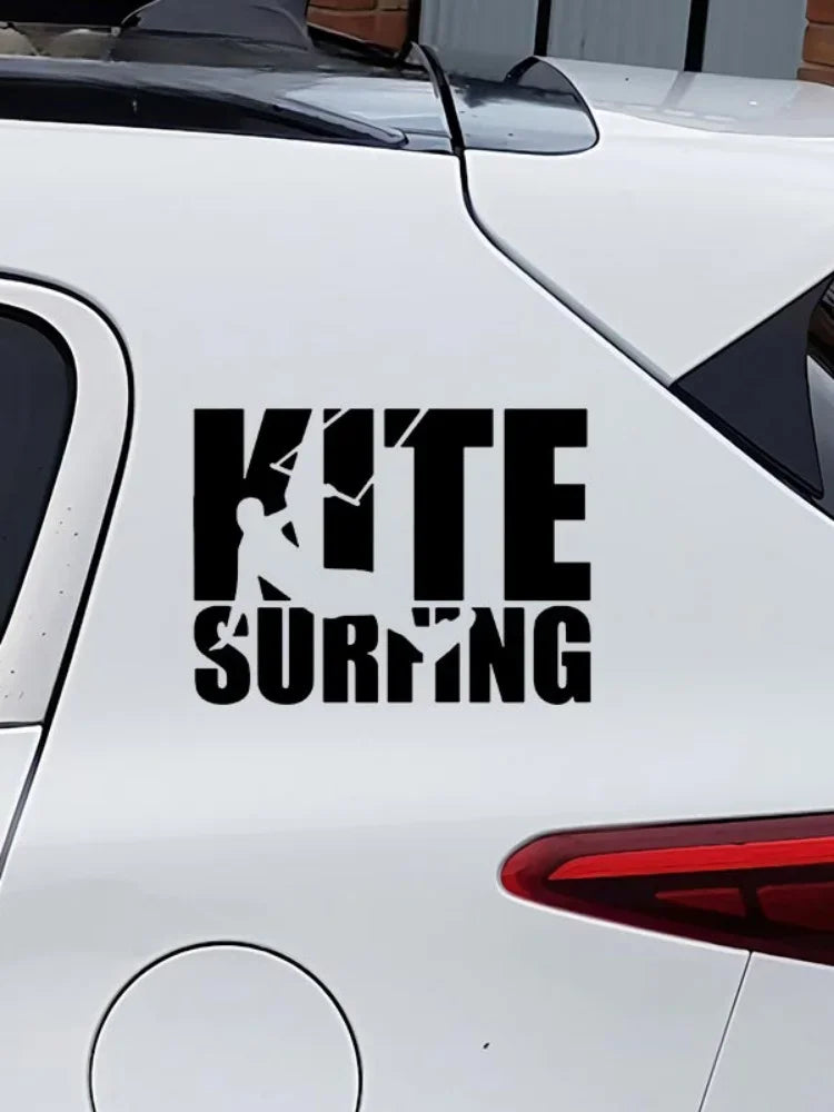 KiteSurfing Funny Car Sticker - Waterproof Scratch-Proof Decal for Vans, Windows, and Caravans