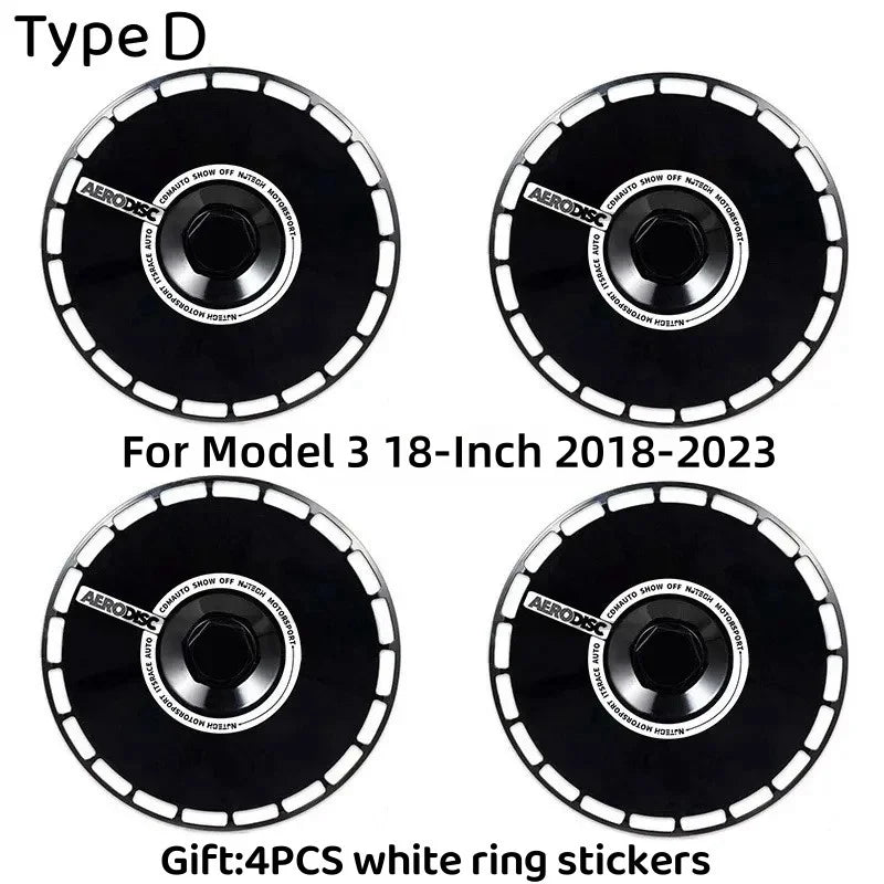 18" Performance Replacement Hub Cap Wheel Covers for Tesla Model 3 (2018–2023) | 4-Piece Full Rim Set