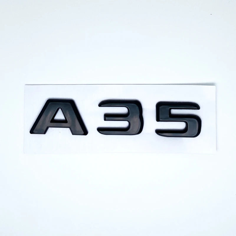 A35 Turbo 4MATIC Silver/Black Letters Emblem for Mercedes-Benz AMG | Fender / Trunk Badge