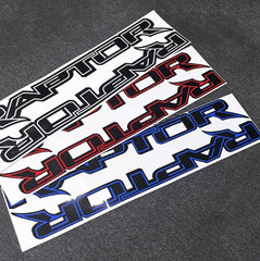 Raptor Bed Winglet Letter & Hood Stripe Sticker | 2-Piece Auto Styling Decal