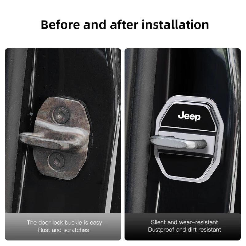 Silicone Door Lock Buckle Protection Cover for Jeep | 4-Piece Anti-Collision Elastic Guard
