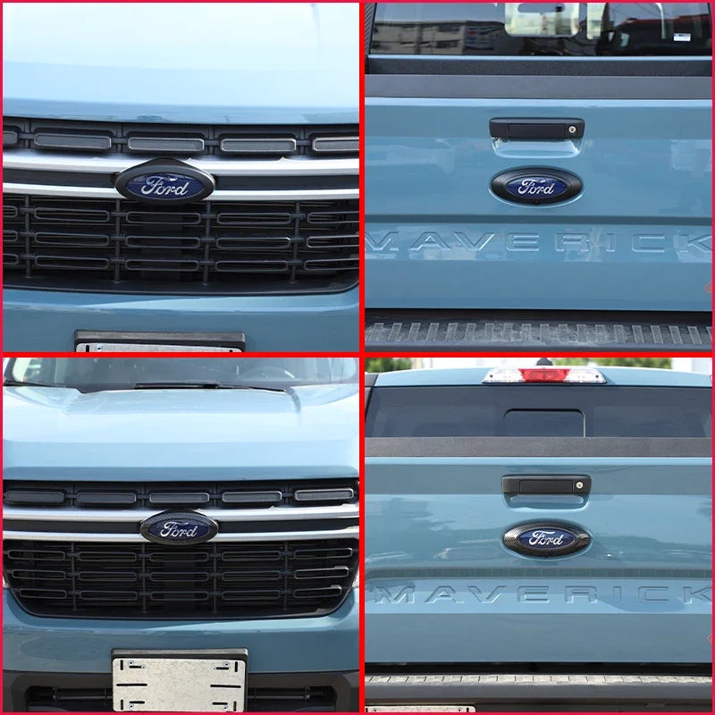 ABS Carbon Fiber / Black Logo Decoration Ring for Ford Maverick (2022+) | Front & Rear Cover