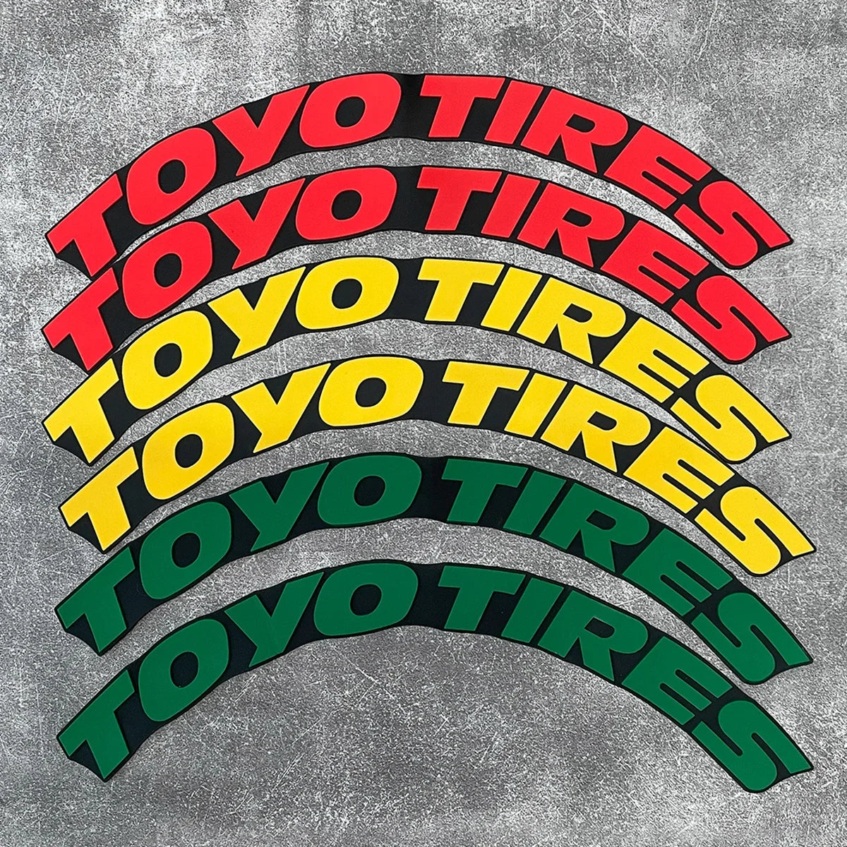 TOYO TIRES 3D Waterproof Tire Stickers | Universal Rubber Sidewall