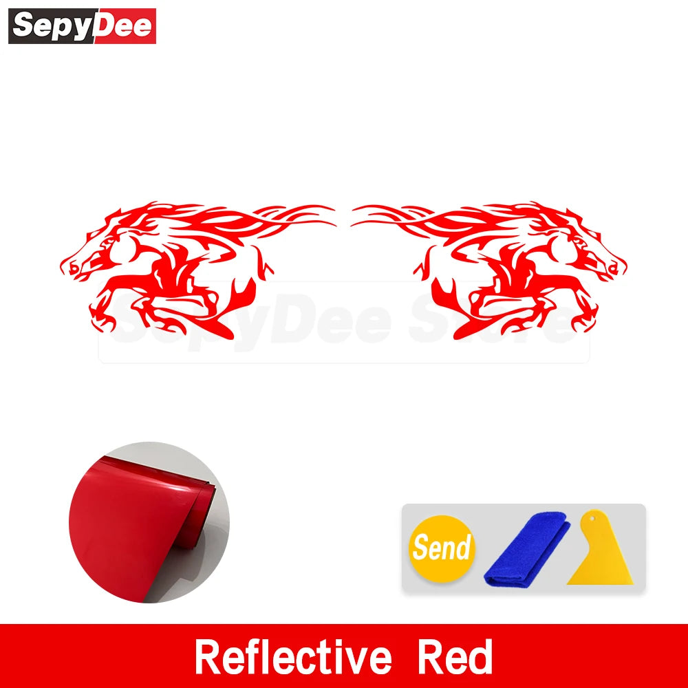 Running Horse Side & Rear Fender Decal | 2-Piece Vinyl for Mustang, Challenger, Porsche & Ford