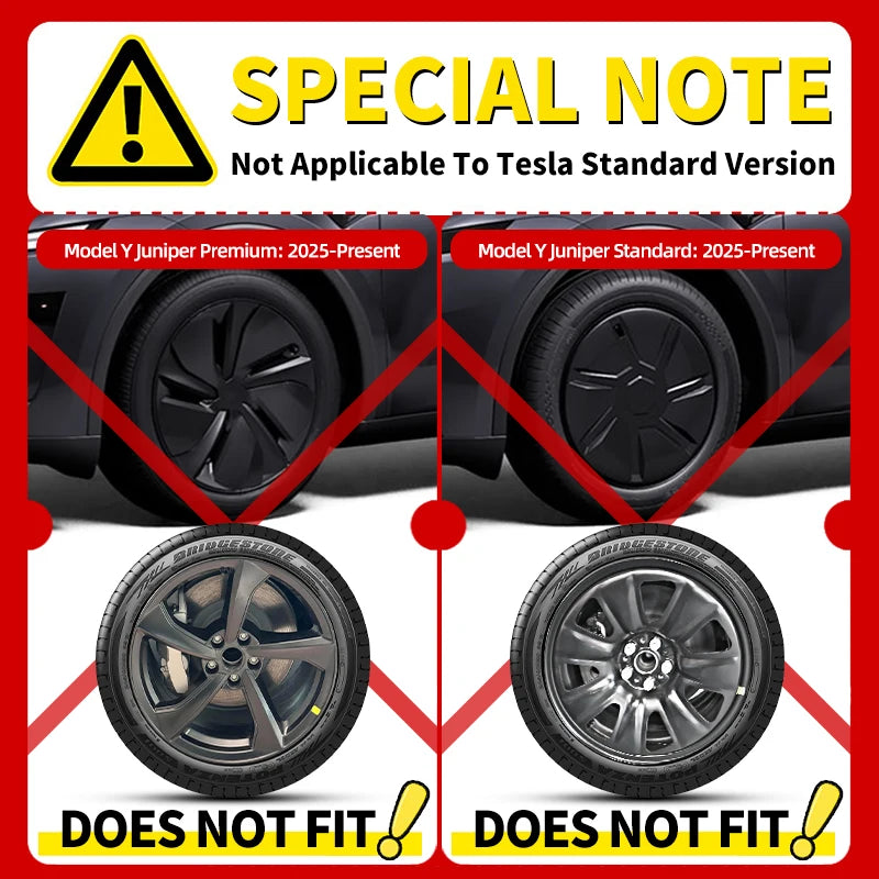 19" Blade Wheel Cover Caps for Tesla Model Y (2020–2024) | 4-Piece Full Coverage Hub Cap Set