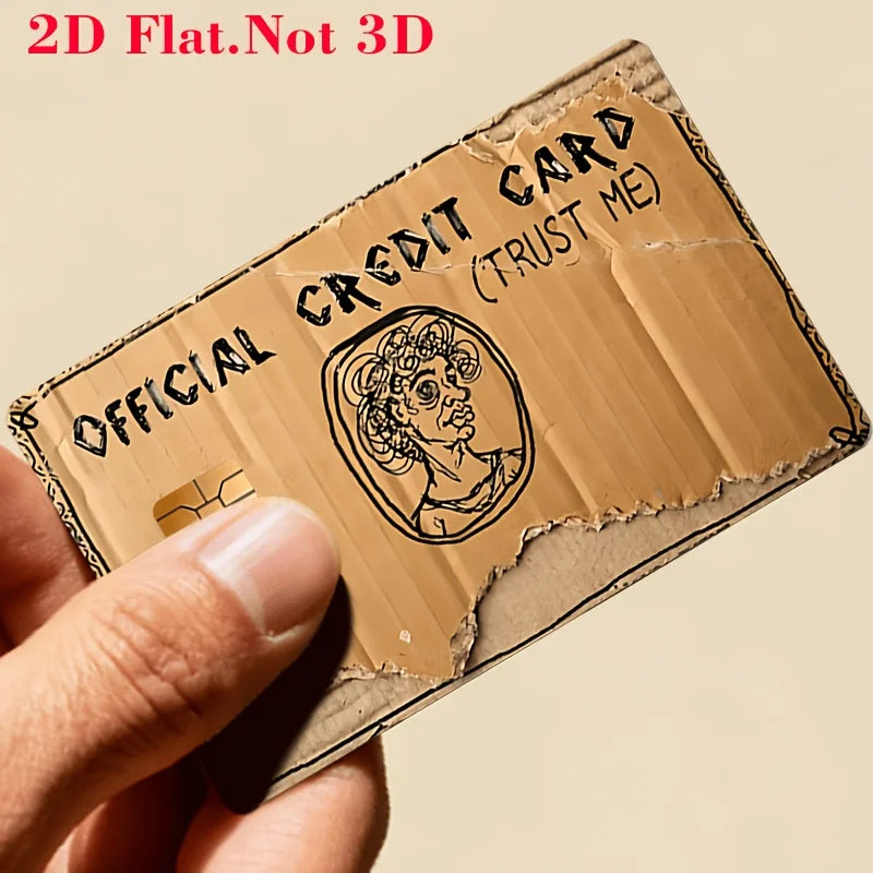 “Trust Me” Funny Credit Card Skin – Cardboard-Style PVC Decal