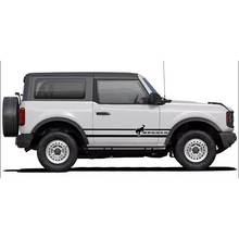 Load image into Gallery viewer, Matte Black Side Waistline Stripe Decal for Ford Bronco 2-Door (2021–2023) | Vinyl Body Line Overlay Pair