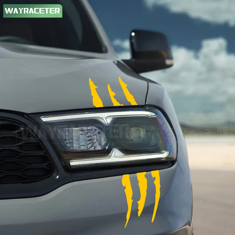 Reflective Ghost Claw Headlight Eyebrow Stickers - Dodge Challenger, Charger, Durango, Nitro, Journey, Dart Decals