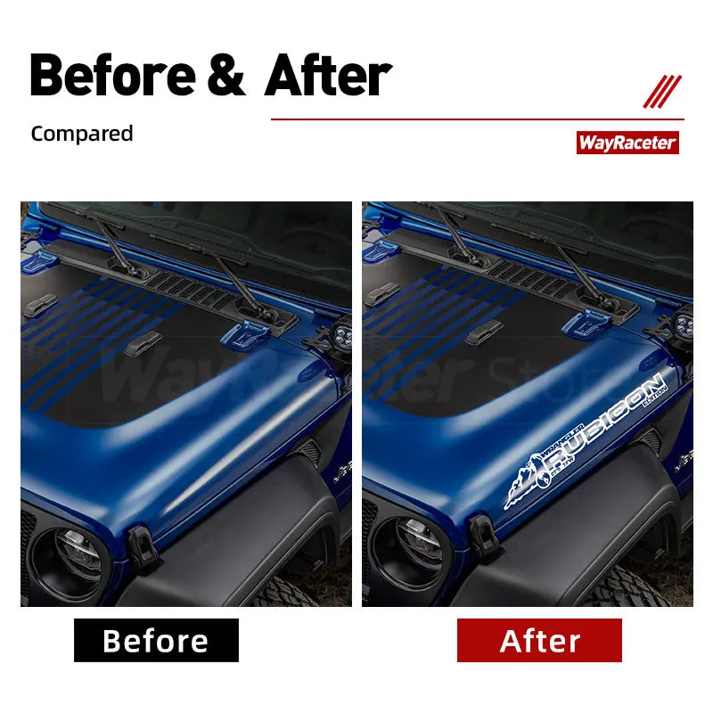 Reflective Hood Side Sticker Mountain Rubicon Unlimited | Wayraceter