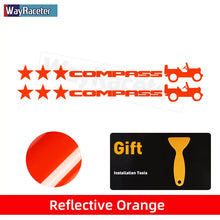 Cargar imagen en el visor de la galería, Jeep Compass Willy Edition Star Decal Kit – Reflective Vinyl | Hood, Trunk &amp; Door Pillar (2 Pcs)