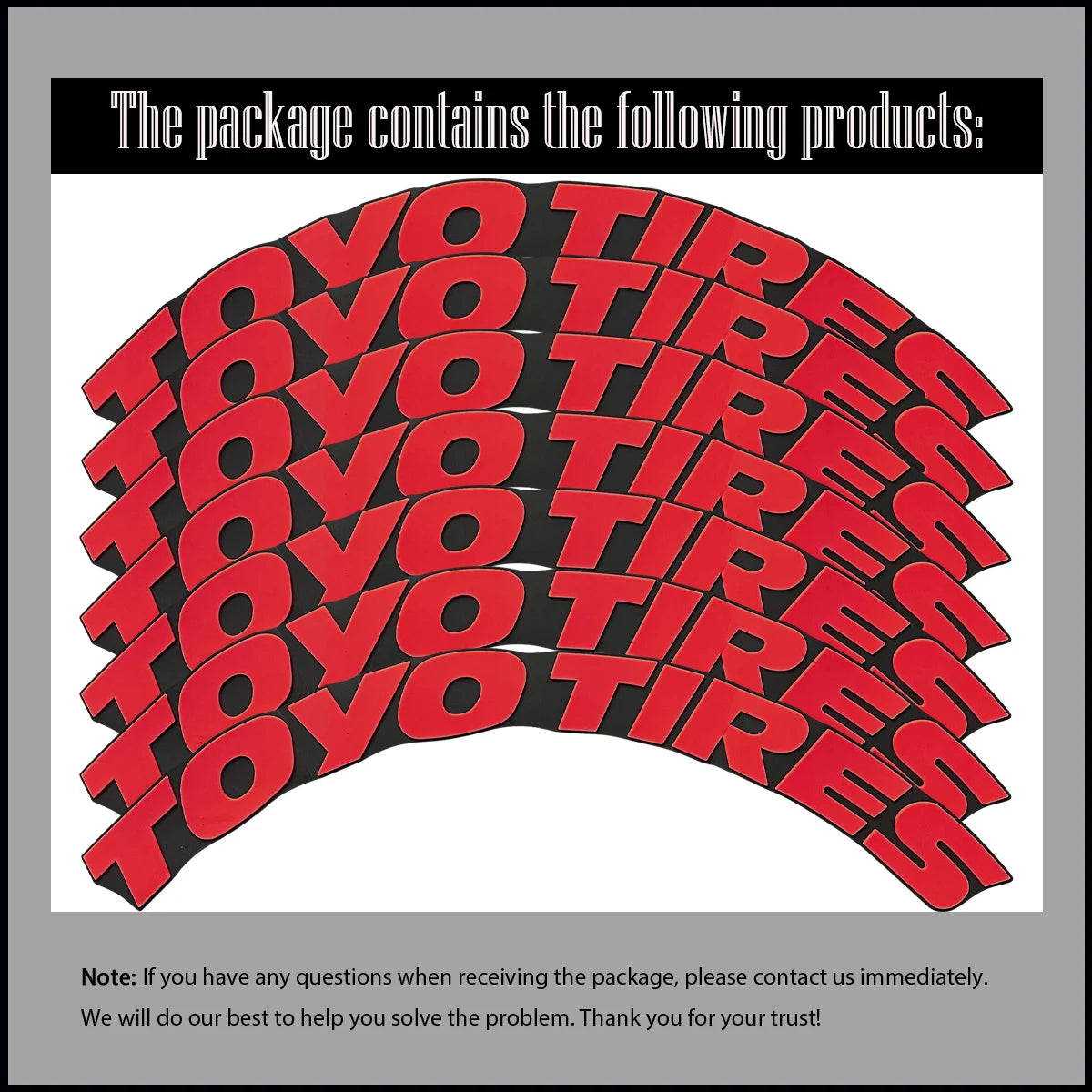 TOYO TIRES 3D Waterproof Tire Stickers | Universal Rubber Sidewall