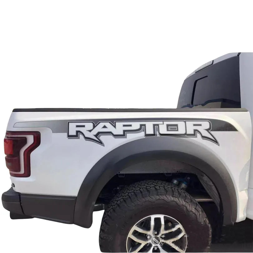 Black & Red Bedside Trunk Letter Graphics Decal for Ford F-150 Raptor (2015–2019) | Modified Vinyl Sticker