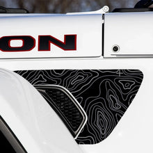 Load image into Gallery viewer, Jeep Wrangler JL / JLU &amp; Gladiator JT Topographic Fender Vent Decal – PVC Vinyl Sticker (2018–2026)