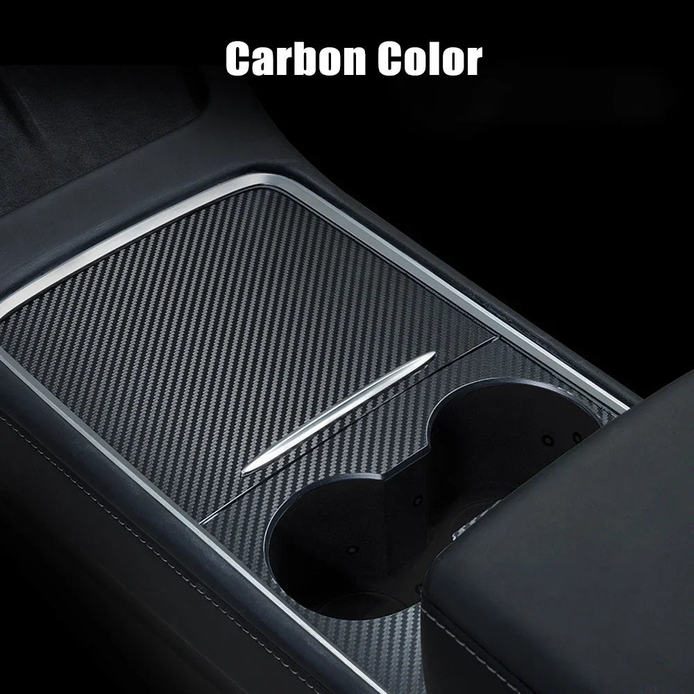 For Tesla Model 3 Y 2021-2023 Center Console Panel Sticker Wood Grain Film Carbon Central Control Cover Car Interior Accessories