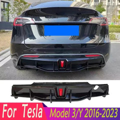 Glossy Black ABS Rear Bumper Diffuser Body Kit for Tesla Model 3 / Model Y (2016–2023)