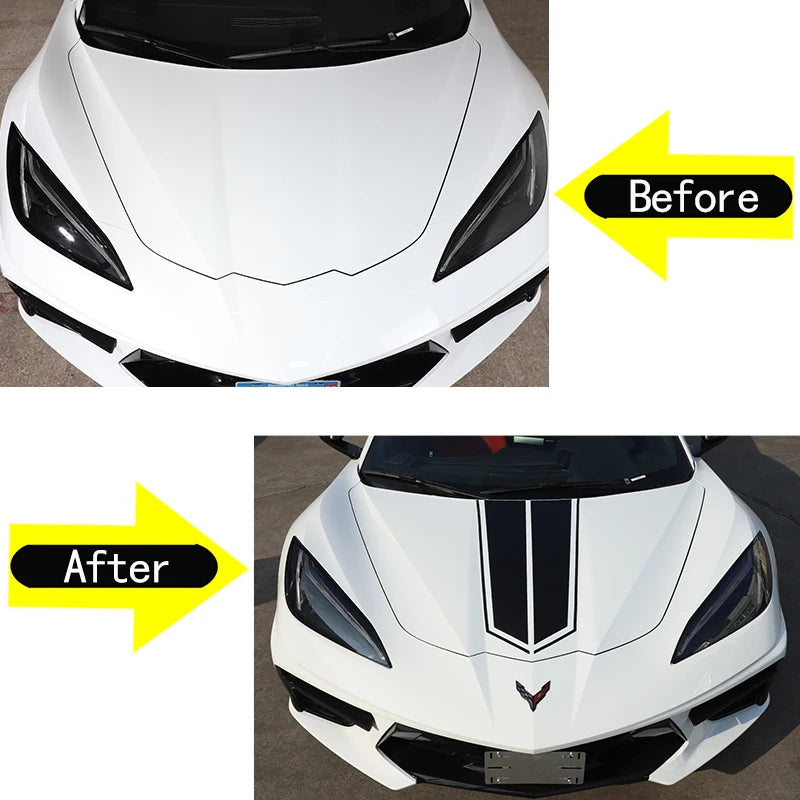 Engine Hood Stripe Sticker for Chevrolet Corvette C8 Stingray / Z51 / Z06 (2020–2025) | Suetlcoity