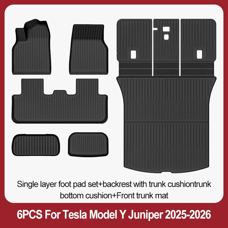 TPE Floor Mats & Luggage Mat for Tesla Model Y Juniper Premium / Performance (2025+) | All-Weather Set