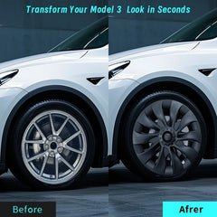 18" Sakura Style Hub Cap for Tesla Model 3 (2017–2023) | 4-Piece ABS Replacement Wheel Cover