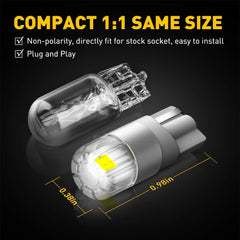AUXITO W5W T10 168 194 Canbus LED | 2pc 6000K White/Red/Yellow
