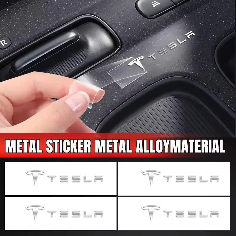 3D Metal Car Creative Stickers Waterproof Dirt-proof Sticker For Tesla Model 3  S X Y Roadster SpaceX Car Accessories