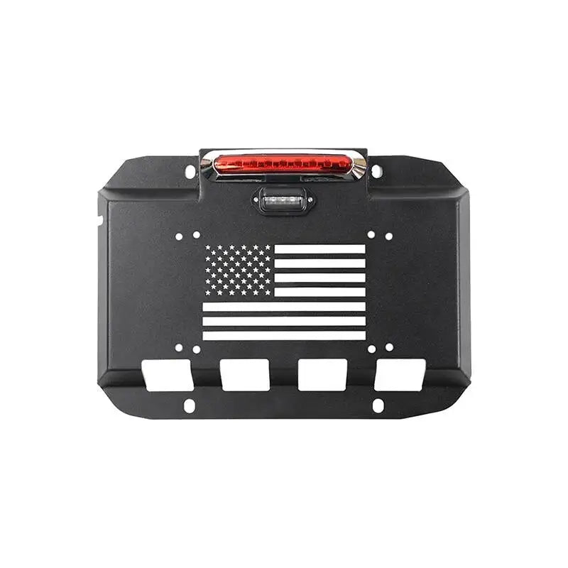 Tailgate Exhaust Cover Plate Spare Tire Exhaust Port License Plate License Plate Holder fit for Jeep Wrangler JK JL 2007-2017