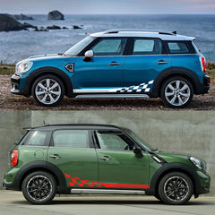 Checkered Flag Side Skirt Decals for Mini Cooper S / JCW / Clubman / Countryman | Racing Vinyl