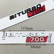Cargar imagen en el visor de la galería, 2-Piece BITURBO 700 Letters Fender Side Badge Emblem Decal for Mercedes-Benz AMG | 3D Sticker