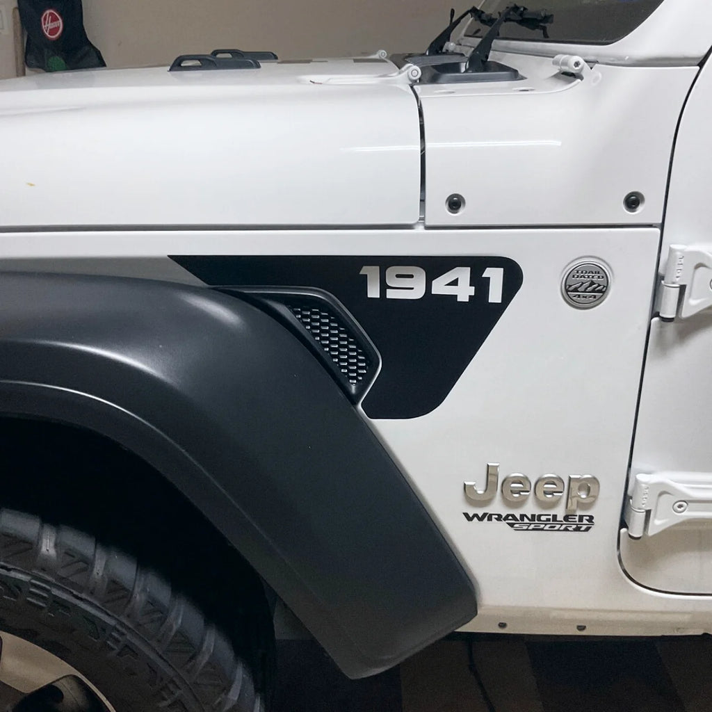 1941 Fender Vent Vinyl Sticker for Jeep Wrangler JL / Gladiator JT (2018+) | Heritage Decal