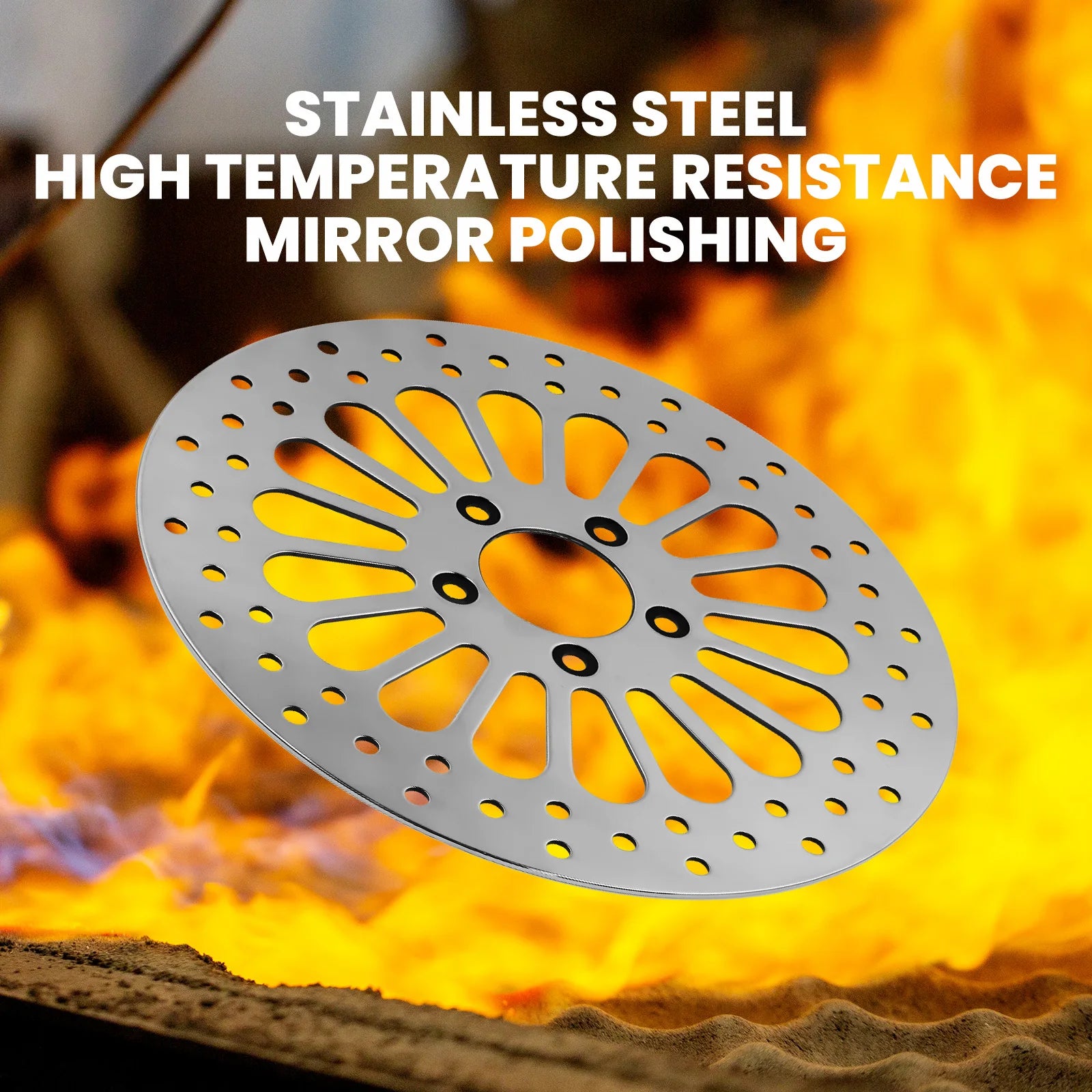Polished Front 11.8 Disc Drilled Brake Rotor for  Harley Dyna models Touring with 11.8" 300 mm  M-RT-1100