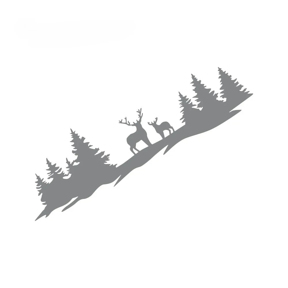 Hunting Deer & Trees Tailgate Decal | 4x4 Off-Road Vinyl Sticker for Pickup Trucks & SUVs