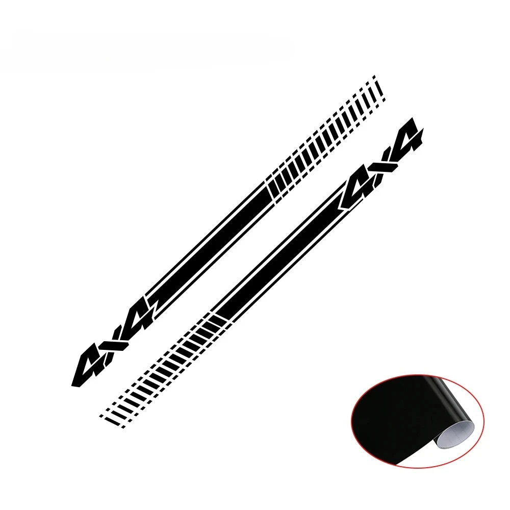 4x4 Off-Road Side Stripe Decal | 2-Piece Self-Adhesive Vinyl Sticker for Pickup Trucks & SUVs