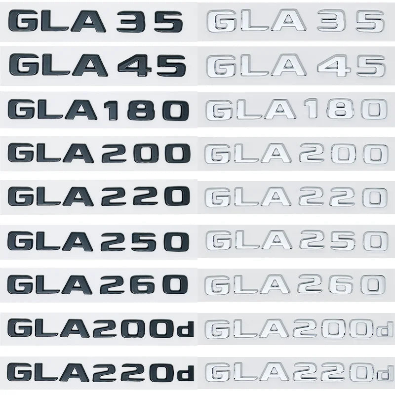 Tail Trunk Letters Logo Emblem Badge Sticker for Mercedes-Benz GLA Class / 4MATIC | Replacement Badge