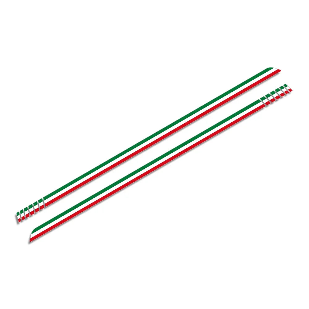 Italian Flag Racing Stripe Side Door Decal | Italy Tricolor Vinyl Graphic Sticker
