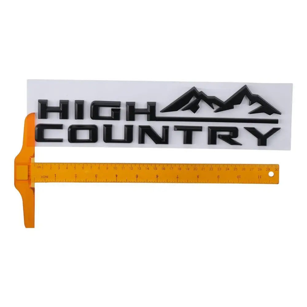 ABS High Country Logo Car Emblem Letter Style 12.01*2.95in 3D Fender Tailgate Letter Logo Badge Black Car Bumper Sticker Badge