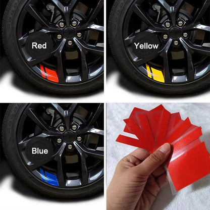 6pcs Reflective Wheel Hub Decals - Car Stickers for Dodge, Chrysler, Jeep, and More