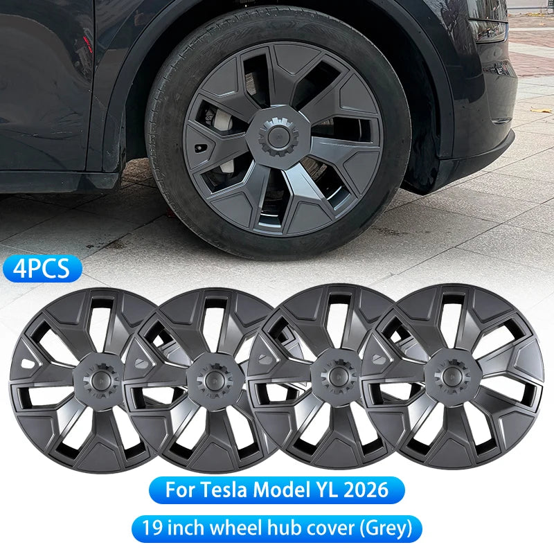 19" Replacement Hub Cap Wheel Covers for Tesla Model Y (2026) | 4-Piece Set