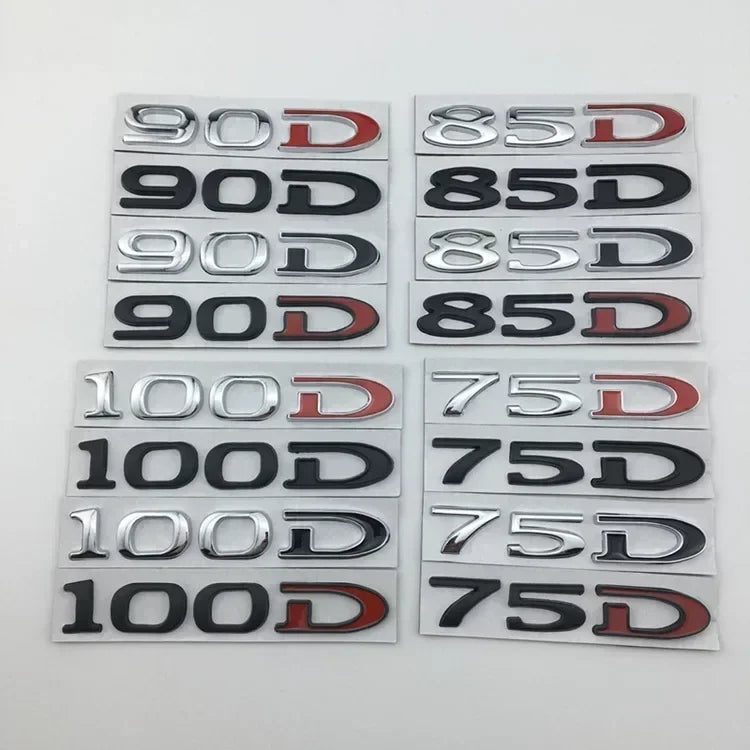 For Tesla MODEL 3 S X Y 75D 85D 90D 100D Rear Boot Trunk Tailgate Emblem Badge Sticker 3D Metal Car Styling Accessories