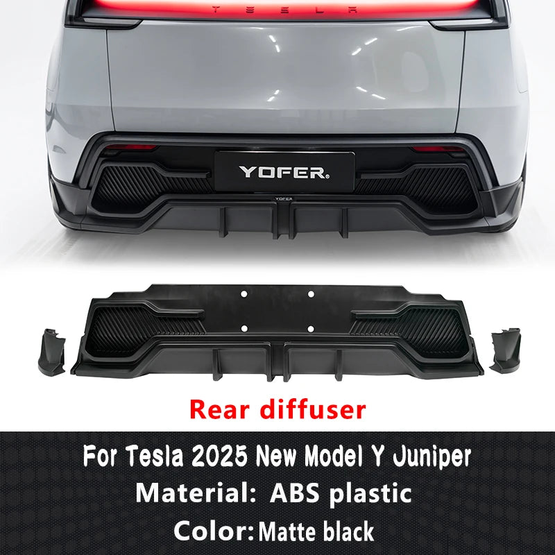 Bright Black Rear Diffuser, Spoiler & Front Bumper Body Kit for Tesla Model Y Juniper (2025) | LMTUNING