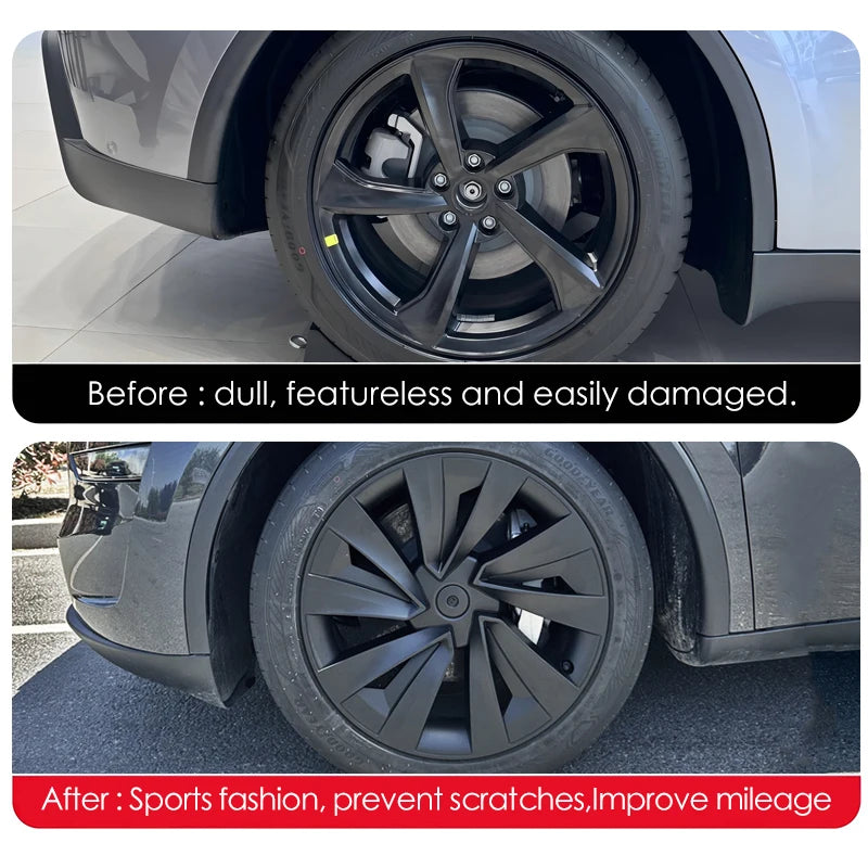 19" Crossflow Hub Cap Wheel Covers for Tesla Model Y Juniper | 4-Piece Performance Replacement Set