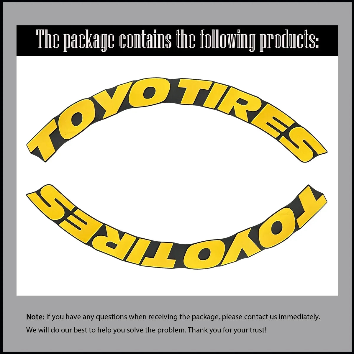 TOYO TIRES 3D Waterproof Tire Stickers | Universal Rubber Sidewall