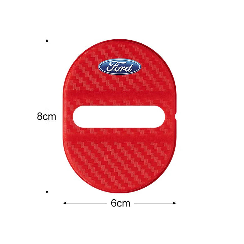 Door Lock Cover Anti-Rust Latch Protector Stickers for Ford Mustang / Bronco / Focus | 4-Piece