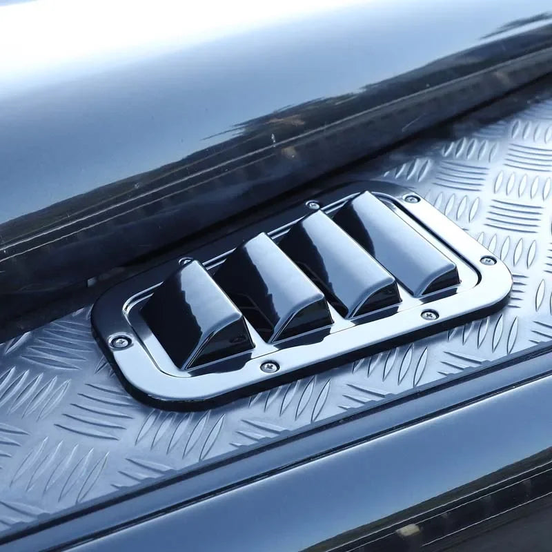 Car Decorative Front Hood Bonnet Side Trim Cover Steel Air Flow Intake Scoop Vent Snow Cover for Land Rover Defender 2004-19