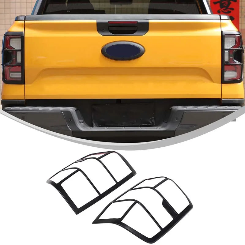 For Ford Ranger T9 2023 2024 Headlight Cover Trim Front Head Lamp Strip Headlamp Tail Lights Frame Carbon Fiber Car Accessories