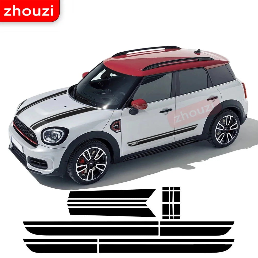 Hood Decal Bonnet Side Stripes Body Kit Sticker for Mini Cooper