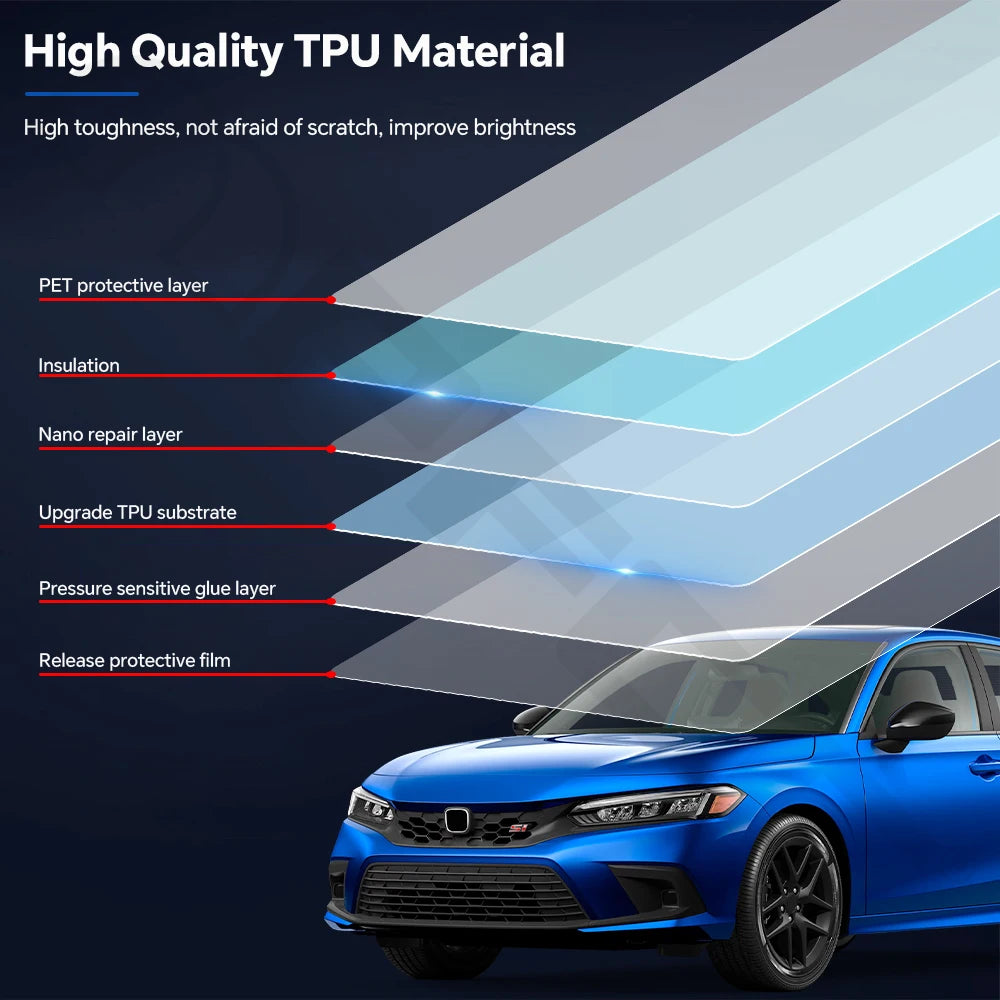 Precut PPF for Honda Civic Sedan (2022–2024) | TPU Headlight & Mirror Paint Protection Film
